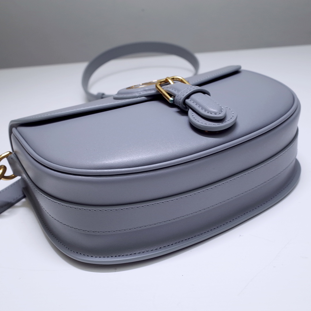 Medium Dior Bobby Bag Grey Box Calfskin